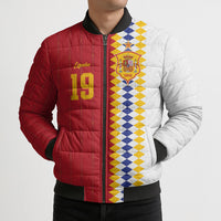 Spain Football 2026 Custom Bomber Puffer Jacket La Roja Red and White Split