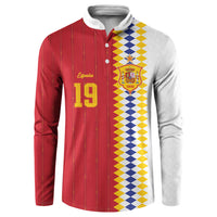 Spain Football 2026 Custom Button Sweatshirt La Roja Red and White Split
