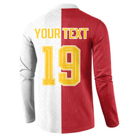 Spain Football 2026 Custom Button Sweatshirt La Roja Red and White Split
