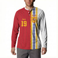 Spain Football 2026 Custom Button Sweatshirt La Roja Red and White Split