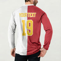 Spain Football 2026 Custom Button Sweatshirt La Roja Red and White Split