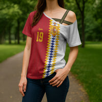 Spain Football 2026 Custom Cross Shoulder Shirt La Roja Red and White Split