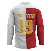 Spain Football 2026 Custom Hockey Jersey La Roja Red and White Split