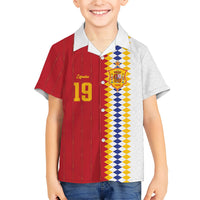 Spain Football 2026 Custom Kid Hawaiian Shirt La Roja Red and White Split