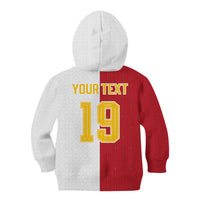 Spain Football 2026 Custom Kid Hoodie La Roja Red and White Split