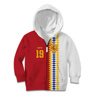 Spain Football 2026 Custom Kid Hoodie La Roja Red and White Split