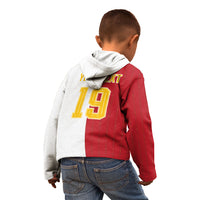 Spain Football 2026 Custom Kid Hoodie La Roja Red and White Split
