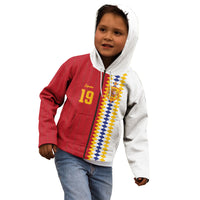 Spain Football 2026 Custom Kid Hoodie La Roja Red and White Split