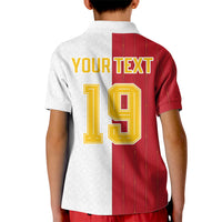Spain Football 2026 Custom Kid Polo Shirt La Roja Red and White Split