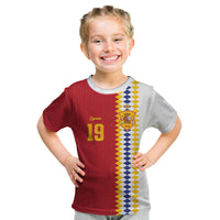 Spain Football 2026 Custom Kid T Shirt La Roja Red and White Split