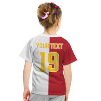 Spain Football 2026 Custom Kid T Shirt La Roja Red and White Split