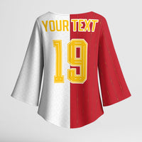 Spain Football 2026 Custom Kimono Sleeve Blouse La Roja Red and White Split