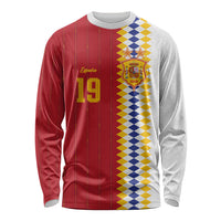 Spain Football 2026 Custom Long Sleeve Shirt La Roja Red and White Split