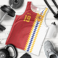 Spain Football 2026 Custom Men Tank Top La Roja Red and White Split