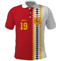 Spain Football 2026 Custom Polo Shirt La Roja Red and White Split