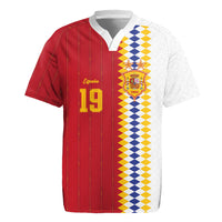 Spain Football 2026 Custom Rugby Jersey La Roja Red and White Split