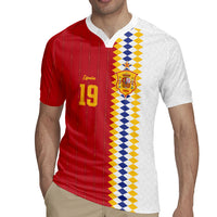 Spain Football 2026 Custom Rugby Jersey La Roja Red and White Split