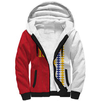 Spain Football 2026 Custom Sherpa Hoodie La Roja Red and White Split