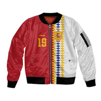 Spain Football 2026 Custom Sleeve Zip Bomber Jacket La Roja Red and White Split