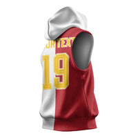 Spain Football 2026 Custom Sleeveless Hoodie La Roja Red and White Split