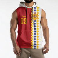 Spain Football 2026 Custom Sleeveless Hoodie La Roja Red and White Split