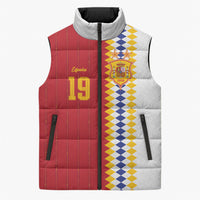Spain Football 2026 Custom Sleeveless Puffer Jacket La Roja Red and White Split