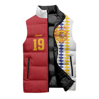 Spain Football 2026 Custom Sleeveless Puffer Jacket La Roja Red and White Split