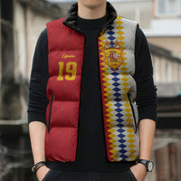 Spain Football 2026 Custom Sleeveless Puffer Jacket La Roja Red and White Split