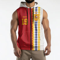 Spain Football 2026 Custom Sleeveless Zip Hoodie La Roja Red and White Split