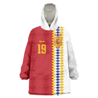 Spain Football 2026 Custom Wearable Blanket Hoodie La Roja Red and White Split