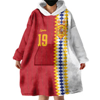 Spain Football 2026 Custom Wearable Blanket Hoodie La Roja Red and White Split