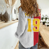 Spain Football 2026 Custom Women Casual Shirt La Roja Red and White Split