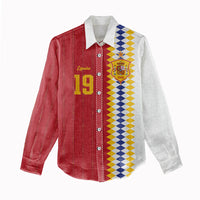 Spain Football 2026 Custom Women Casual Shirt La Roja Red and White Split