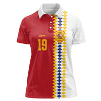 Spain Football 2026 Custom Women Polo Shirt La Roja Red and White Split