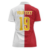 Spain Football 2026 Custom Women Polo Shirt La Roja Red and White Split