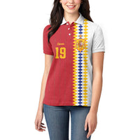 Spain Football 2026 Custom Women Polo Shirt La Roja Red and White Split