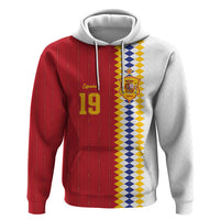 Spain Football 2026 Custom Zip Hoodie La Roja Red and White Split