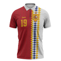 Spain Football 2026 Custom Zipper Polo Shirt La Roja Red and White Split