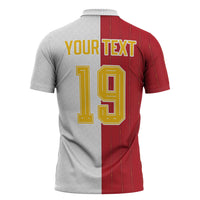 Spain Football 2026 Custom Zipper Polo Shirt La Roja Red and White Split