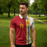 Spain Football 2026 Custom Zipper Polo Shirt La Roja Red and White Split