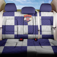 Croatia Football Back Car Seat Cover Checkerboard Pattern with Glagolitic Script Away Color