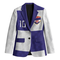 Croatia Football Custom Blazer Checkerboard Pattern with Glagolitic Script Away Color