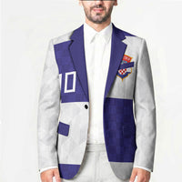Croatia Football Custom Blazer Checkerboard Pattern with Glagolitic Script Away Color