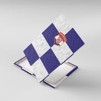Croatia Football Canvas Wall Art Checkerboard Pattern with Glagolitic Script Away Color