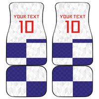 Croatia Football Custom Car Mats Checkerboard Pattern with Glagolitic Script Away Color