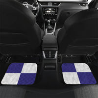Croatia Football Custom Car Mats Checkerboard Pattern with Glagolitic Script Away Color