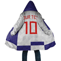 Croatia Football Custom Cloak Checkerboard Pattern with Glagolitic Script Away Color