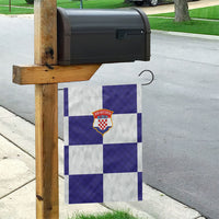 Croatia Football Garden Flag Checkerboard Pattern with Glagolitic Script Away Color