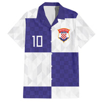 Croatia Football Custom Hawaiian Shirt Checkerboard Pattern with Glagolitic Script Away Color