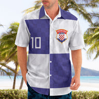 Croatia Football Custom Hawaiian Shirt Checkerboard Pattern with Glagolitic Script Away Color